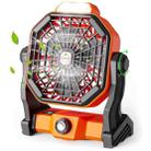 X20 Portable Outdoor Camping USB Charging Stepless Speed Regulation Fan with LED Light(Orange) - 1