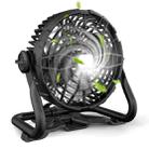 X41 Portable Outdoor Camping USB Charging Fan with LED Light (Black) - 1