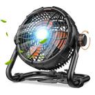 X45 Portable Outdoor Camping USB Charging Stepless Speed Regulation Fan with LED Light (Black) - 1