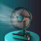 F702 Automatic Shaking Desktop Electric Fan with LED Display (Green) - 1