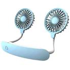 F6 Outdoor Mini Hanging Neck Fan USB Charging Lazy Small Fan (Blue) - 1