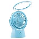 S1 Multi-function Portable USB Charging Mute Desktop Electric Fan Table Lamp, with 3 Speed Control (Sky Blue) - 2