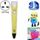 Hand-held 3D Printing Pen, UK Plug (Yellow) - 1