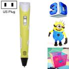 Hand-held 3D Printing Pen, US Plug(Yellow) - 1