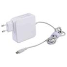 87W USB-C / Type-C Power Adapter Portable Charger with 1.8m Charging Cable, EU Plug(White) - 1