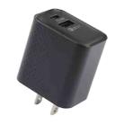 LZ-105A+C PD 20W USB-C/Type-C+QC 3.0 USB Ports Dot Pattern Travel Charger, US Plug(Black) - 1