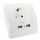 DIXINGE 2A Dual USB Port Wall Charger Adapter 16A EU Plug Socket Power Outlet Panel(White) - 1