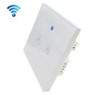 WS-UK-02 EWeLink APP & Touch Control 2A 2 Gangs Tempered Glass Panel Smart Wall Switch, AC 90V-250V, UK Plug - 1