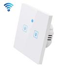 WS-EU-02 EWeLink APP & Touch Control 2A 2 Gangs Tempered Glass Panel Smart Wall Switch, AC 90V-250V, EU Plug - 1