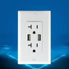 PC Double-connection Power Socket Switch with USB, US Plug, Square White UL 15A Leakage Protection Socket - 1