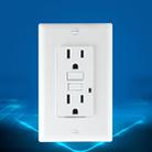 PC Double-connection Power Socket Switch with USB, US Plug, Square White UL 20A Leakage Protection Socket - 1