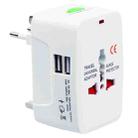 110-250V Multi-function Travel Universal Converter with Dual USB Interfaces, EU / UK / US / AU Plug(White) - 1