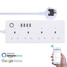 4 x USB Ports + 4 x UK Plug Jack 13A Max Output WiFi Remote Control Smart Power Socket Works with Alexa & Google Home, AC 100-240V, UK Plug - 1