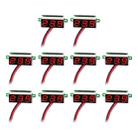 10 PCS 0.36 inch 2 Wires Digital Voltage Meter, Color Light Display, Measure Voltage: DC 2.5-30V (Red) - 1