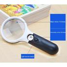Reading Visual Magnifier with 3 LED Light, Mini Portable 3-45X Handheld Reading Visual Magnifier with 3 LED Light(White) - 3