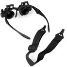 10X 15X 20X 25X Double Eye Glasses Lens Jeweler Watch Repair Head Magnifier with 2 LED Lights(Black) - 4