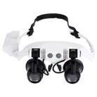 10X 15X 20X 25X Wearing Glasses Eyes Illuminated Magnifier Magnifying Watch Repairing Loupe With LED Light(White) - 1