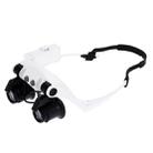 10X 15X 20X 25X Wearing Glasses Eyes Illuminated Magnifier Magnifying Watch Repairing Loupe With LED Light(White) - 3