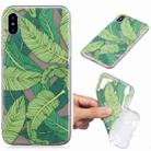 For iPhone X / XS Painted TPU Protective Case(Banana Leaf Pattern) - 1