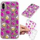 For iPhone X / XS Painted TPU Protective Case(Strawberry Cake Pattern) - 1