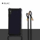 For iPhone X / XS Colorful Candy Shockproof PET Back Cover+ TPU Frame Phone Protective Case With Lanyard Neck Strap Rope（Adjustable length: 113CM）(Black) - 1