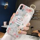 Flowers Pattern Wrist Strap Soft TPU Protective Case for Galaxy S9 Plus(Flowers wrist strap model A) - 1
