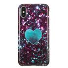 For iPhone X / XS TPU Protective Case(Green Heart) - 1