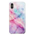 For iPhone X / XS TPU Protective Case(Pink Green Marble) - 1