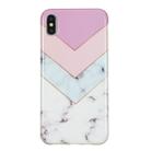 For iPhone XS Max TPU Protective Case(Stitching Tricolor ) - 1