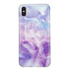 For iPhone XS Max TPU Protective Case(Purple Marble) - 1