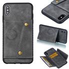 For iPhone XS Max Leather Protective Case(Gray) - 1