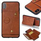 For iPhone XS Max Leather Protective Case(Brown) - 1