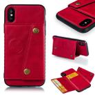 For iPhone X / XS Leather Protective Case(Red) - 1