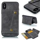 For iPhone X / XS Leather Protective Case(Gray) - 1