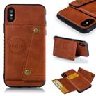 For iPhone X / XS Leather Protective Case(Brown) - 1