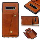 Leather Protective Case For Galaxy S10 Plus(Brown) - 1