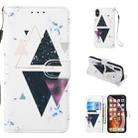 For iPhone X / XS Leather Protective Case(Trigonal Marble) - 1