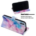 For iPhone XR Leather Protective Case(Blue Pink Marble) - 6