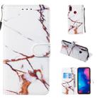 Leather Protective Case For Redmi Note 7(White Gold Marble) - 1