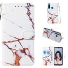Leather Protective Case For Huawei P30 Lite(White Gold Marble) - 1