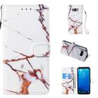 Leather Protective Case For Galaxy S8(White Gold Marble) - 1