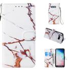 Leather Protective Case For Galaxy S10e(White Gold Marble) - 1