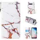 Leather Protective Case For Galaxy S10 Plus(White Gold Marble) - 1