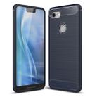 Brushed Texture Carbon Fiber Shockproof TPU Case for Google Pixel 3 XL(Navy Blue) - 1