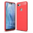 Brushed Texture Carbon Fiber Shockproof TPU Case for Google Pixel 3 XL(Red) - 1