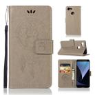 Wind Chime Owl Embossing Pattern Horizontal Flip Leather Case for Google Pixel 3, with Holder & Card Slots & Wallet (Grey) - 1