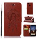 Wind Chime Owl Embossing Pattern Horizontal Flip Leather Case for Google Pixel 3a XL, with Holder & Card Slots & Wallet(Brown) - 1