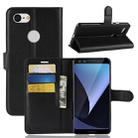 Litchi Texture Horizontal Flip Leather Case for Google Pixel 3, with Wallet & Holder & Card Slots(Black) - 1