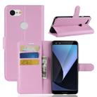 Litchi Texture Horizontal Flip Leather Case for Google Pixel 3, with Wallet & Holder & Card Slots (Pink) - 1