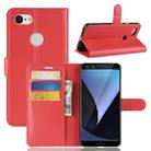 Litchi Texture Horizontal Flip Leather Case for Google Pixel 3, with Wallet & Holder & Card Slots (Red) - 1